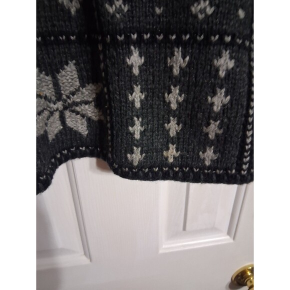 Women's Crazy Horse Liz Claiborne Charcoal Snowflake Sweater Size S - Picture 7 of 8